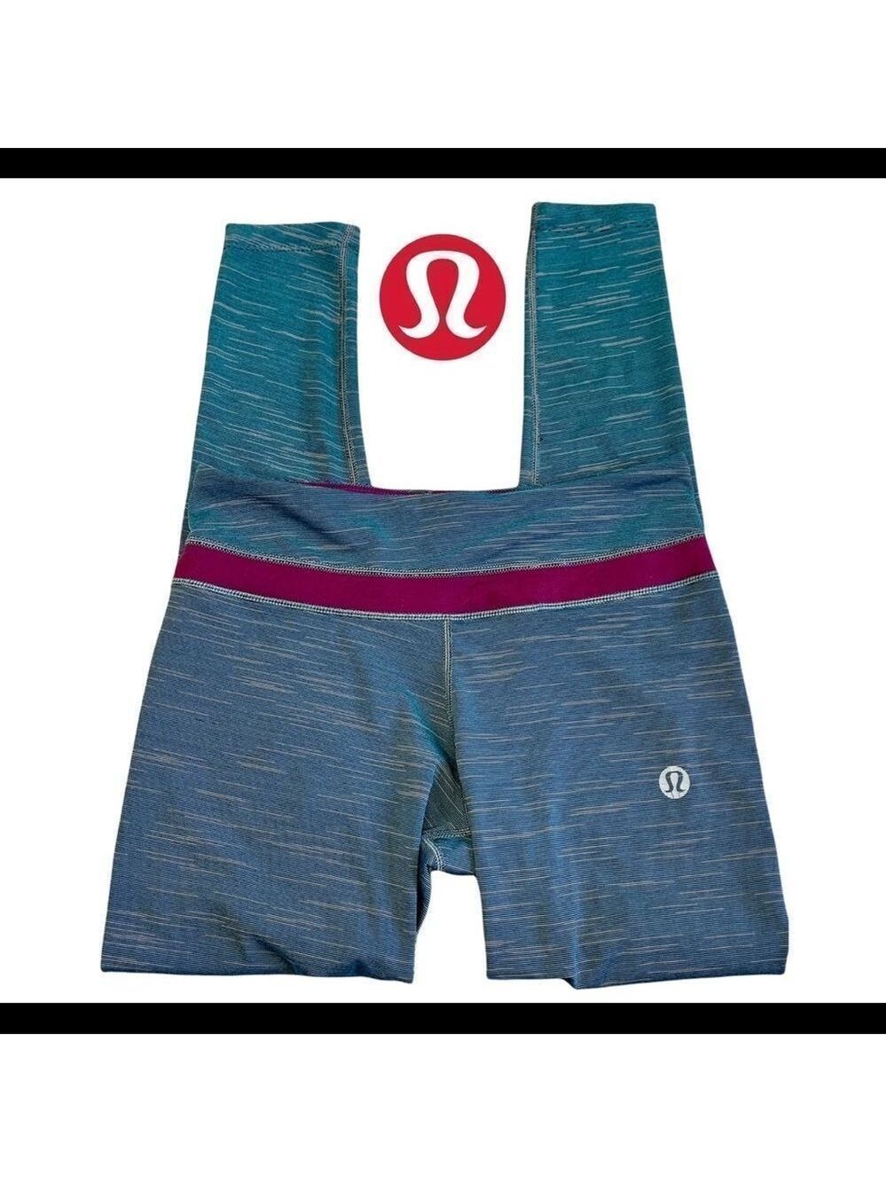 LULULEMON Teal Aquamarine With Purple Leggings Size 4